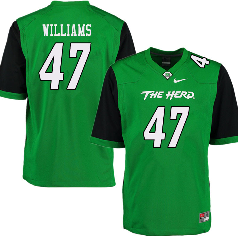 Men #47 Tanner Williams Marshall Thundering Herd College Football Jerseys Sale-Green - Click Image to Close